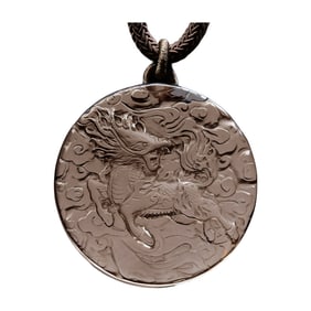 Beautiful Crystal Low Relief Fortune Kylin Pendant