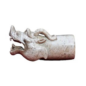 Vintage Chinese Hetian Jade Carved Fortune Dragon Statue