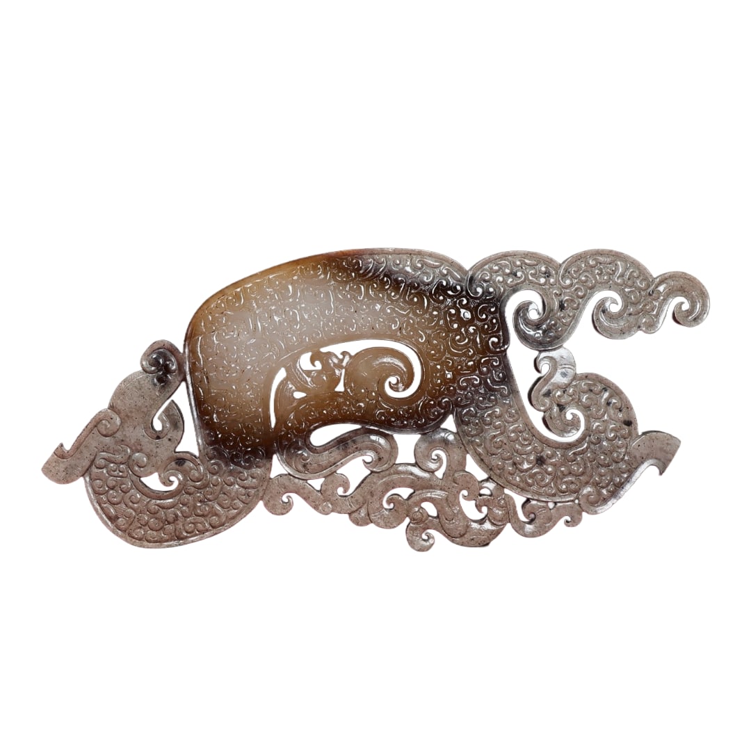 Vintage Chinese Hetian Jade Carved Fortune Dragon Statue (1 of 9)