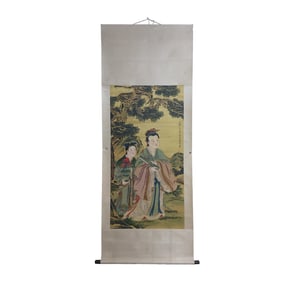 Chinese Watercolour On Xuan Paper Figure Design Painting - Tang Yin