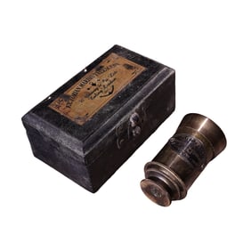 Vintage Copper Telescope w Box