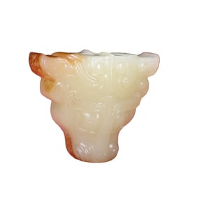 Chinese Hetian Jade Carved Fortune Beast Pendant