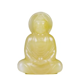 Superb Chinese Hetian Jade Carved Siddhartha Buddha Pendant