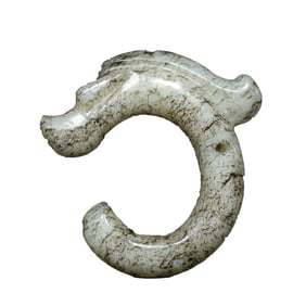 Vintage Chinese Hetian Jade Carved Fortune Dragon Pendant
