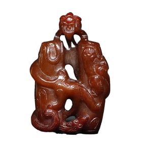 Vintage Chinese Hetian Jade Carved Fortune Dragon Pendant