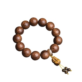 Hand Woven Chenxiang Wood Beads Bracelet