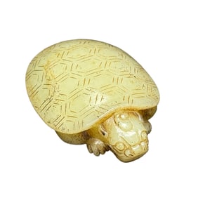 Vintage Chinese Hetian Jade Carved Long Life Turtle Statue