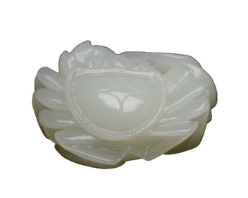 Chinese Hetian Jade Carved Crab Statue