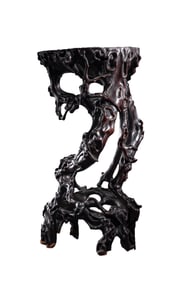Superb Vintage Chinese Zitan Wood Carved Tea Table