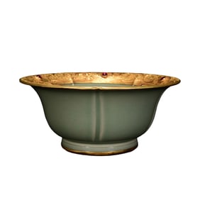 Chinese Inlaying Gold Edge Longquan Kiln Porcelain Bowl