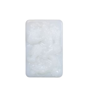 Superb Chinese Hetian Jade Low Relief General Guangong Pendant