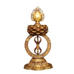 Tibetan Gilt Gold Copper Dharma-vessel Statue