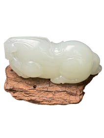 Superb Chinese Hetian Jade Carved Fortune Horse Statue