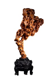 Vintage Chinese Boxwood Wood Statue