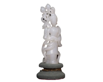 Superb Chinese Hetian Jade Carved Figure Statue