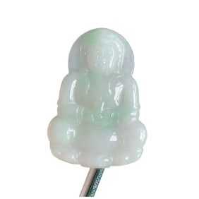 Natural Jadeite Carved Kwan-yin Pendant