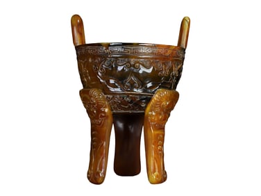 Vintage Ox Hon 3 Legs Double Ear Incense Burner