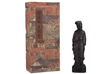 Vintage Chenxiang Wood Carved Sage Statue
