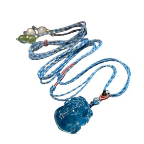 Beautiful Natural Aquamarine Carved Fortune Pixiu Pendant