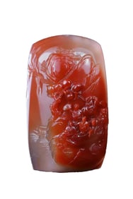 Superb Chinese Nanhong Agate Carved Eight Immortals Of Taoism Pendant
