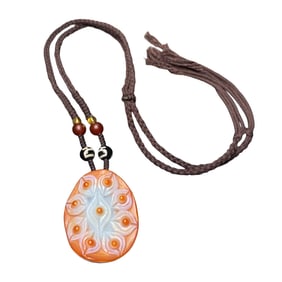 Tibetan Nine Three Eye DZI Agate Lucky Pendant