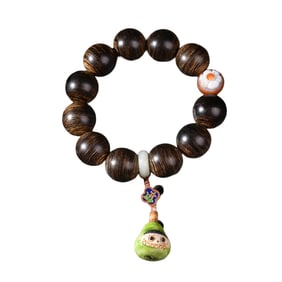 Hand Woven Chenxiang Wood Beads Bracelet
