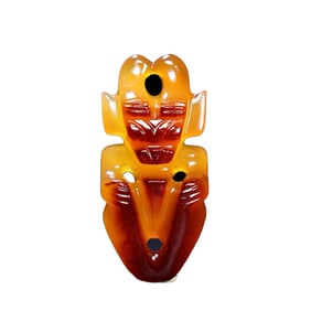 Chinese Agate Carved Sun God Pendant