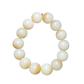 Hand Woven Chinese Hetian Jade Beads Bracelet