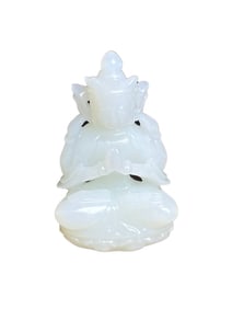 Superb Chinese Hetian Jade Carved Buddha Pendant