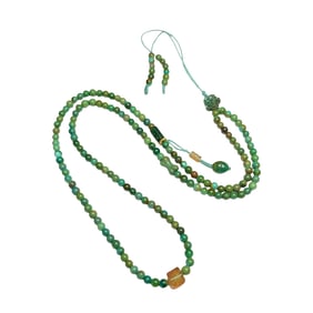 Hand Woven Beautiful Turquoise & Tourmaline Beads Necklace/Bracelet
