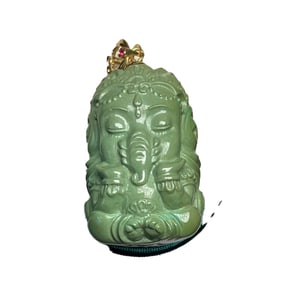 Exquisite Turquoise Carved Ganesha Buddha Pendant