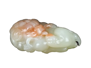 Chinese Shoushan Stone Carved Fortune Beast Pendant