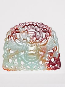 Vintage Chinese Hetian Jade Carved Garuda Pendant