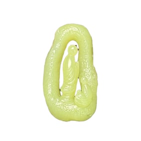 Chinese Hetian Jade Carved Buddha Pendant