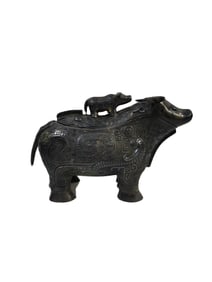 Vintage Chinese Bronze Fortune Ox Statue
