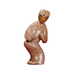 Vintage Chinese Hetian Jade Carved Figure Statue