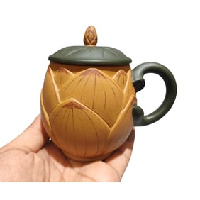 Antique Chinese Yixing Zisha Lotus Flower Cup