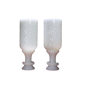 High Quality Chinese White Hetian Jade Cups