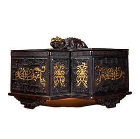 Vintage Chinese Gilt Gold Copper Fortune Beast Incense Burner