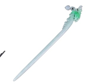 Exquisite Jadeite Carved Phoenix Hair Decoration