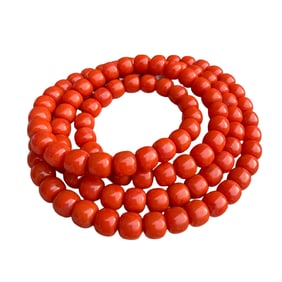 Hand Woven Chinese Nanhong Agate Beads Necklace/Bracelet