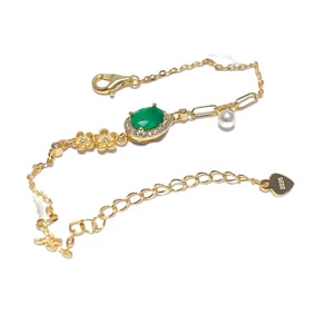 Beautiful 925 Silver Inlay Gem Bracelet