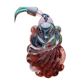 Beautiful Crystal Carved Nine-tailed Fox Pendant