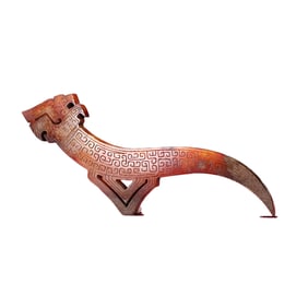 Vintage Chinese Hetian Jade Carved Fortune Dragon Statue