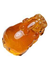 Exquisite Yellow Crystal Carved Fortune Pixiu Pendant/Statue