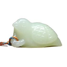Superb Chinese Hetian Jade Carved Bird Pendant