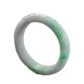 Inside Diameter 57.5 MM High Quality Jadeite Carved Fortune Deer Bracelet