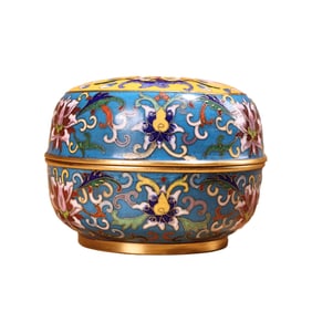 Vintage Chinese Copper Enamel Cloisonne Box