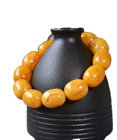 Hand Carved Beautiful Beeswax Beads Bracelet