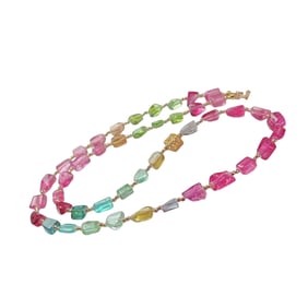 Hand Carved Exquisite Tourmaline Beads Necklace